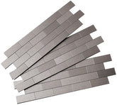 Aspect A9550 Wall Tile, 12 in L, 4 in W, 1/8 in Thick, Aluminum/Polymer, Brushed Stainless Steel